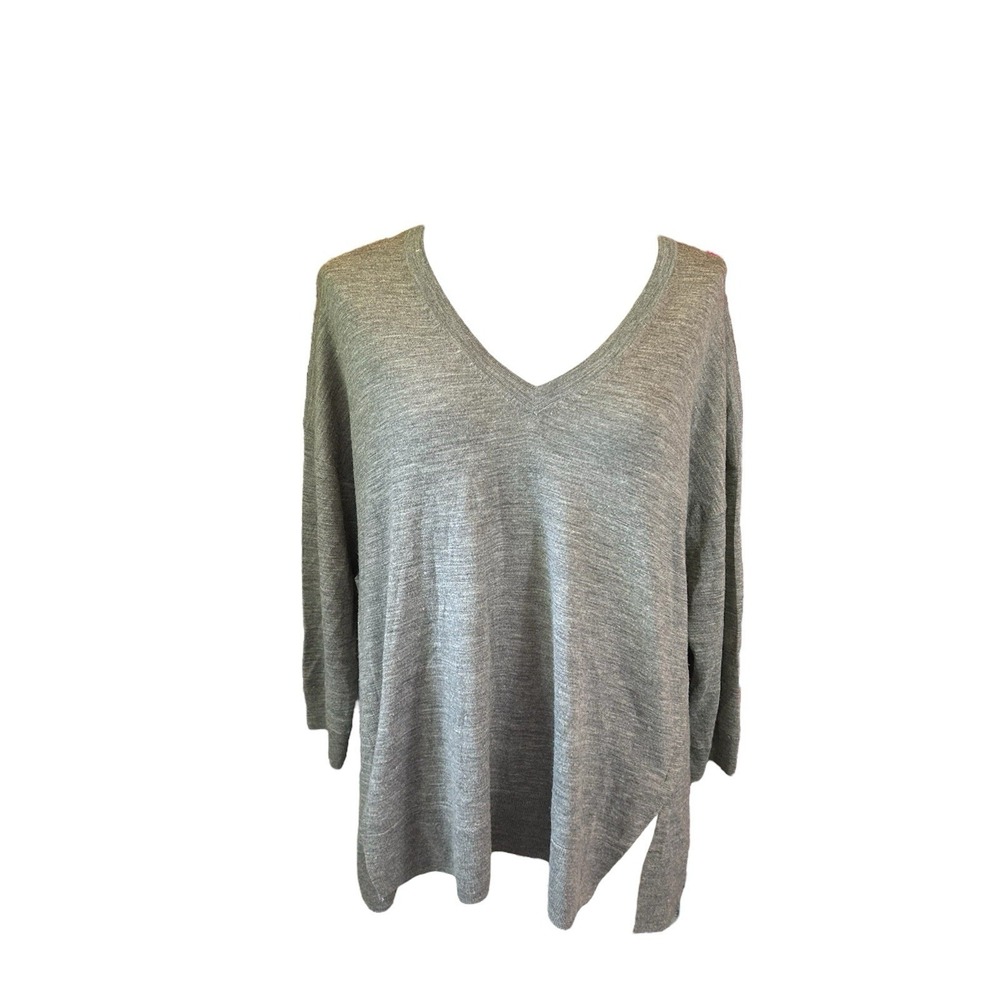 J.Crew Sweater Womens Heather Gray Tippi Merino Wool Lightweight Classic Sz M